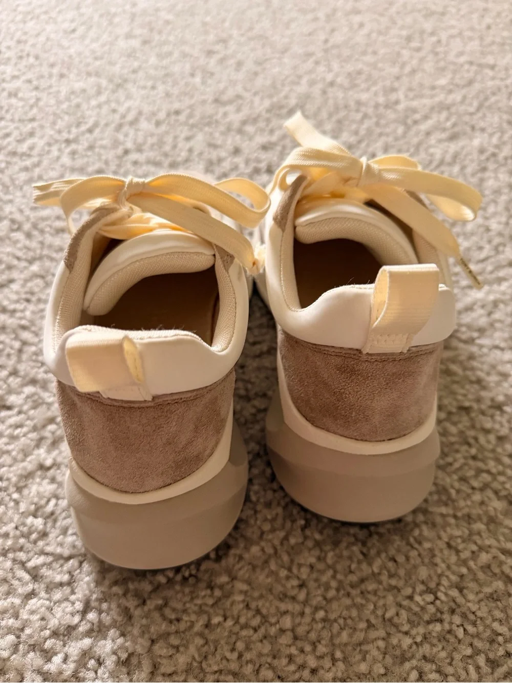 Tory Burch Beige and Cream Platform Sneakers